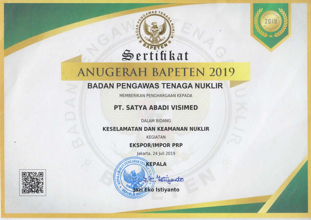 sertifikat bapeten 2019